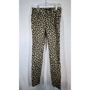 Judy Blue Women's Skinny Jeans Animal Print Beige Black Medium Wash Stretch